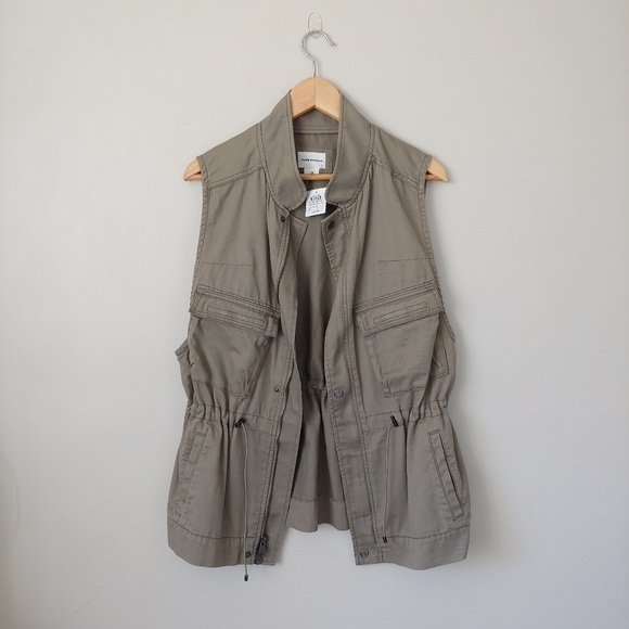 NWT Club Monaco Thora Sleeveless Parka Vest Olive Green Size Small - Picture 4 of 16